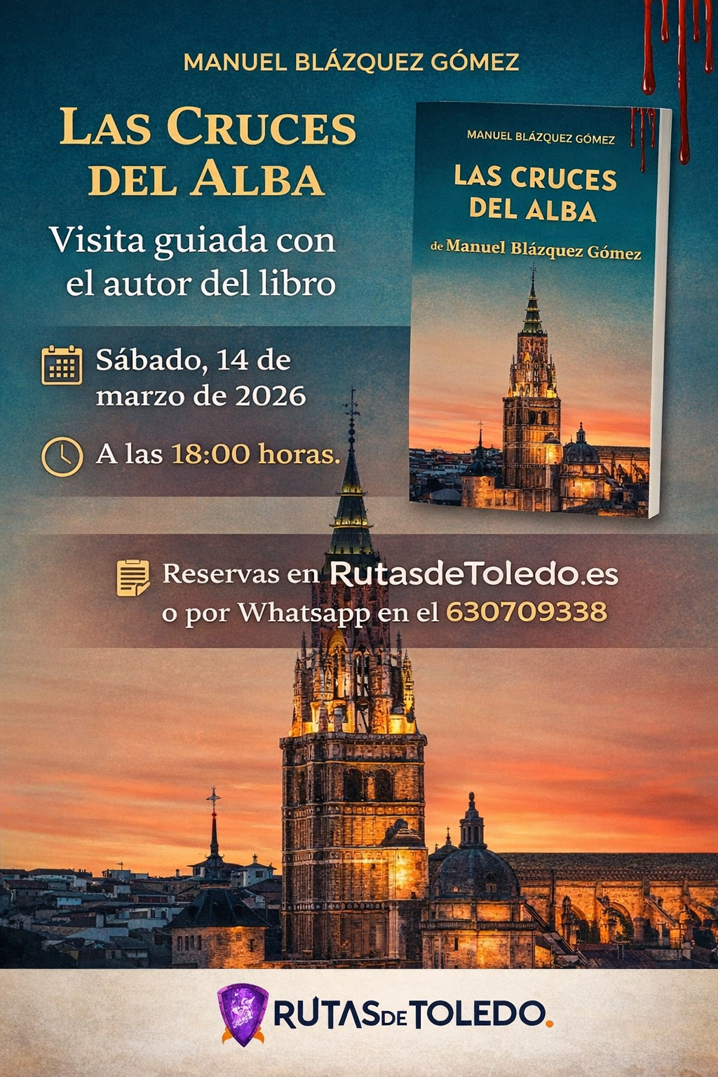 Cartel "Las cruces del Alba" visita guiada con Manuel Blázquez