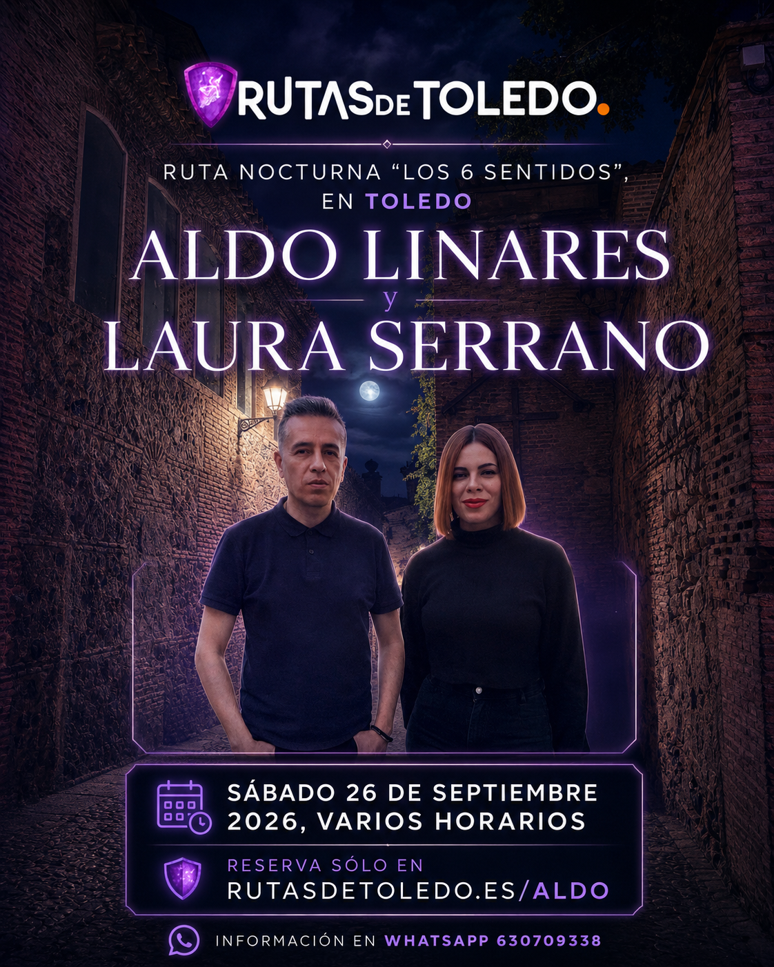 Aldo Linares y Laura Serrano. Cartel ruta en Toledo 26/09/2026